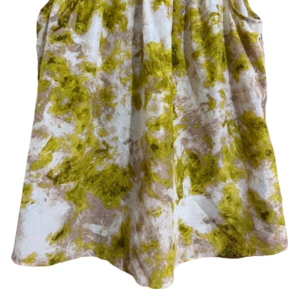 Joie Women’s Green Porcelain Smocked Neck Abstract Print Shmmer Top Sz-XS/S - Picture 5 of 9